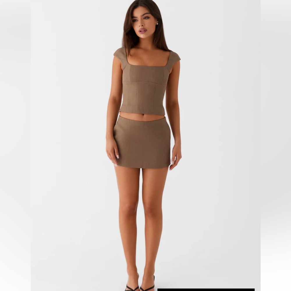 Peppermayo Brown Skirt Set